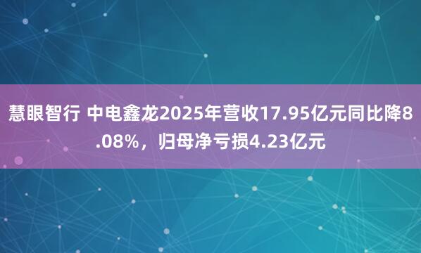 慧眼智行 中电鑫龙2025年营收17.95亿元同比降8.08%，归母净亏损4.23亿元