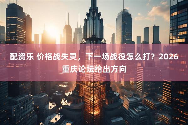 配资乐 价格战失灵，下一场战役怎么打？2026重庆论坛给出方向